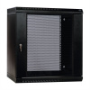 Шкаф телекоммуникационный настенный разборный 12U (600х520) дверь перфорированная, цвет черный