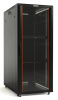 Hyperline TTB-2268-AS-RAL9004 Шкаф напольный 19-дюймовый, 22U, 1166x600х800 мм (ВхШхГ), передняя стеклянная дверь со стальными перфорированными бокови