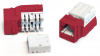 Hyperline KJNE-8P8C-C6-90-RD Вставка Keystone Jack RJ-45(8P8C), категория 6, 110 IDC, заделка с помощью NE-TOOL, красная