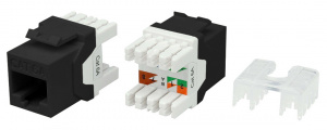 Hyperline KJ8-8P8C-C6A-180-BL Вставка Keystone Jack RJ-45(8P8C), категория 6a (10G), тип 180 градусов, синяя