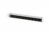 Блок розеток Rem-10 без шнура с инд., 9 Sсhuko, вход IEC 60320 C14, 10 A, алюм., 19"