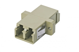 Оптический адаптер OM2, дуплекс LC, с фланцами, серый