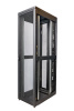 Шкаф Rackcenter D9000 42U 750 × 1200, передняя дверь перфорированная одностворчатая, задняя дверь перфорированная двустворчатая, без боковых стенок, ч