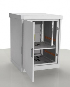 Шкаф уличный всепогодный напольный 12U (800х1000), передняя дверь вентилируемая