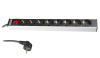 Hyperline SHT19-8SH-S-2.5EU Блок розеток для 19" шкафов, горизонтальный, 8 розеток Schuko, выключатель с подсветкой, кабель питания 2.5м (3х1.5мм2) с 
