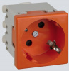 Розетка 2к+З с защитными шторками (45х45) , оранжевая (45132 SLR)
