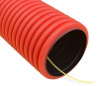 Труба гофрированная двустенная ПНД гибкая тип 450 (SN12) с/з красная д110 (50 м/уп) Промрукав