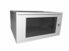 Шкаф настенный 19" 5U серия COMPACT (530х450х279), передняя дверь стекло, серый, Netko