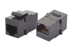Проходной адаптер RJ45-RJ45, UTP категории 6 keystone, черный