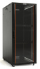 Hyperline TTB-4266-AS-RAL9004 Шкаф напольный 19-дюймовый, 42U, 2055x600х600 мм (ВхШхГ), передняя стеклянная дверь со стальными перфорированными бокови