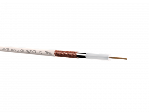 Кабель коаксиальный RG-59U micro Netko (CU, оплетка 64 нити CCA), белый (200м)