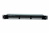 Eurolan Коммутационная панель категории 6, FTP, 19", 1U, 24хRJ45, 568A/В, экранированная, черная