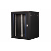 Шкаф 19" телекоммуникационный настенный, 15U 769х600х600 мм, дверь стекло, черный