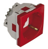Розетка 2к+З с ключом (45х45) , красная 