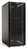 Hyperline TTB-3766-AS-RAL9004 Шкаф напольный 19-дюймовый, 37U, 1833х600х600 мм (ВхШхГ), передняя стеклянная дверь со стальными перфорированными бокови