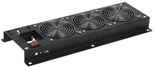  Вентиляторная панель с выключателем 3 модуля черная