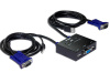 2 port USB KVM Switch with built in cables Allows a user to control two USB style computers from a Single Keyboard, Mouse and Mo