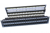 Hyperline PP3-19-48-8P8C-C6-110D Патч-панель 19", 2U, 48 портов RJ-45, категория 6, Dual IDC, ROHS, цвет черный (задний кабельный организатор в компле