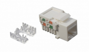 Розеточный модуль Keystone кат. 6, UTP, 1xRJ45, T568A/B, белый 