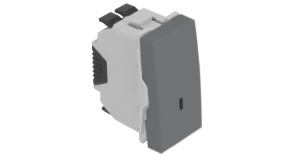 Проходной выключатель - 1 модуль с подсветкой, алюминий (45074 SAL)