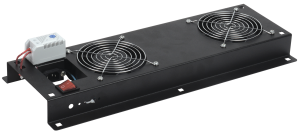  Вентиляторная панель с выключателем и термостатом 2 модуля черная