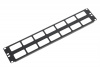 Органайзер кабельный горизонтальный 19" 2U с окнами для кабеля, цвет черны