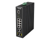 L2 Managed Industrial Switch with 10 10/100/1000Base-T and 2 1000Base-X SFP ports (8 PoE ports 802.3af/802.3at (30 W), PoE Budget 123 W)