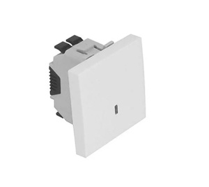 Кнопка  - 2 модуля с подсветкой (150V), белый