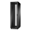 Шкаф Racknet N2000 42U 600 × 1000, передняя дверь перфорированная одностворчатая, задняя дверь перфорированная двустворчатая, черный