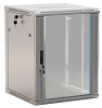 Hyperline TWB-0445-GP-RAL7035 Шкаф настенный 19-дюймовый (19"), 4U, 278x600х450мм, стеклянная дверь с перфорацией по бокам, ручка с замком, цвет серый