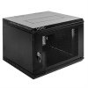 Шкаф телекоммуникационный настенный разборный 6U (600х650) дверь перфорированная, цвет черный