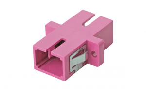 Оптический адаптер OM4, симплекс SC, с фланцами, пурпурный