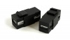 Hyperline KJ1-USB-A2-BK Вставка формата Keystone Jack с проходным адаптером USB 2.0 (Type A), ROHS, черная