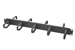 Органайзер кабельный горизонтальный двусторонний 19" 1U, 9 колец, цвет черный