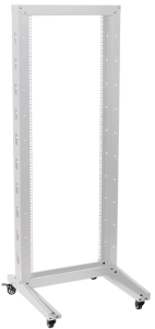  19" однорамная стойка, 42U, 600x600, на роликах, серая