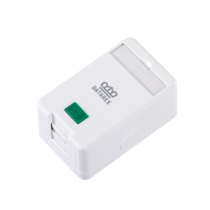 Коробка настенная, 1 порт, шторка, белый