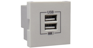 Розетка USB двойная, зарядная, лед (45439 SGE)