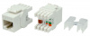 Hyperline KJ8-8P8C-C6A-180-WH Вставка Keystone Jack RJ-45(8P8C), категория 6a (10G), тип 180 градусов, белая