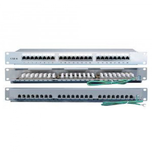 Патч-панель 19", 1U, 24 порта RJ-45 полн. экран., категория 6, Dual IDC