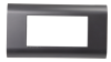 Рамка французский стандарт 4 модуля 45 × 22,5 мм, графитовый черный