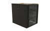 Hyperline TWB-1568-GP-RAL9004 Шкаф настенный 19-дюймовый (19"), 15U, 775x600х800мм, стеклянная дверь с перфорацией по бокам, ручка с замком, цвет черн
