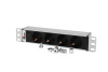Блок розеток Rem-10 без шнура с инд., 4 розетки IEC 60320 C13, вход IEC 60320 C14, 10A, алюм., 10"
