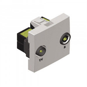 TV-радио розетка (45х45), оконечная, белая