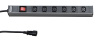 Hyperline SHT19-6IEC-S-2.5IEC Блок розеток для 19" шкафов, горизонтальный, 6 розеток IEC320 C13, выключатель с подсветкой, кабель питания 2.5м (3х1.0м